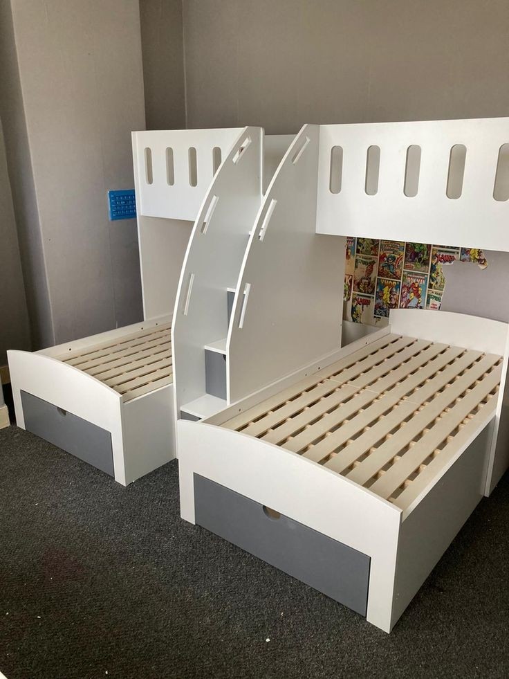 Kids triple bunk bed mk furnishings quartos ideias