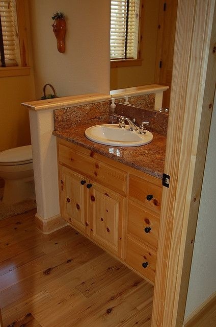 Knotty pine vanity log home bathrooms cabin bathrooms