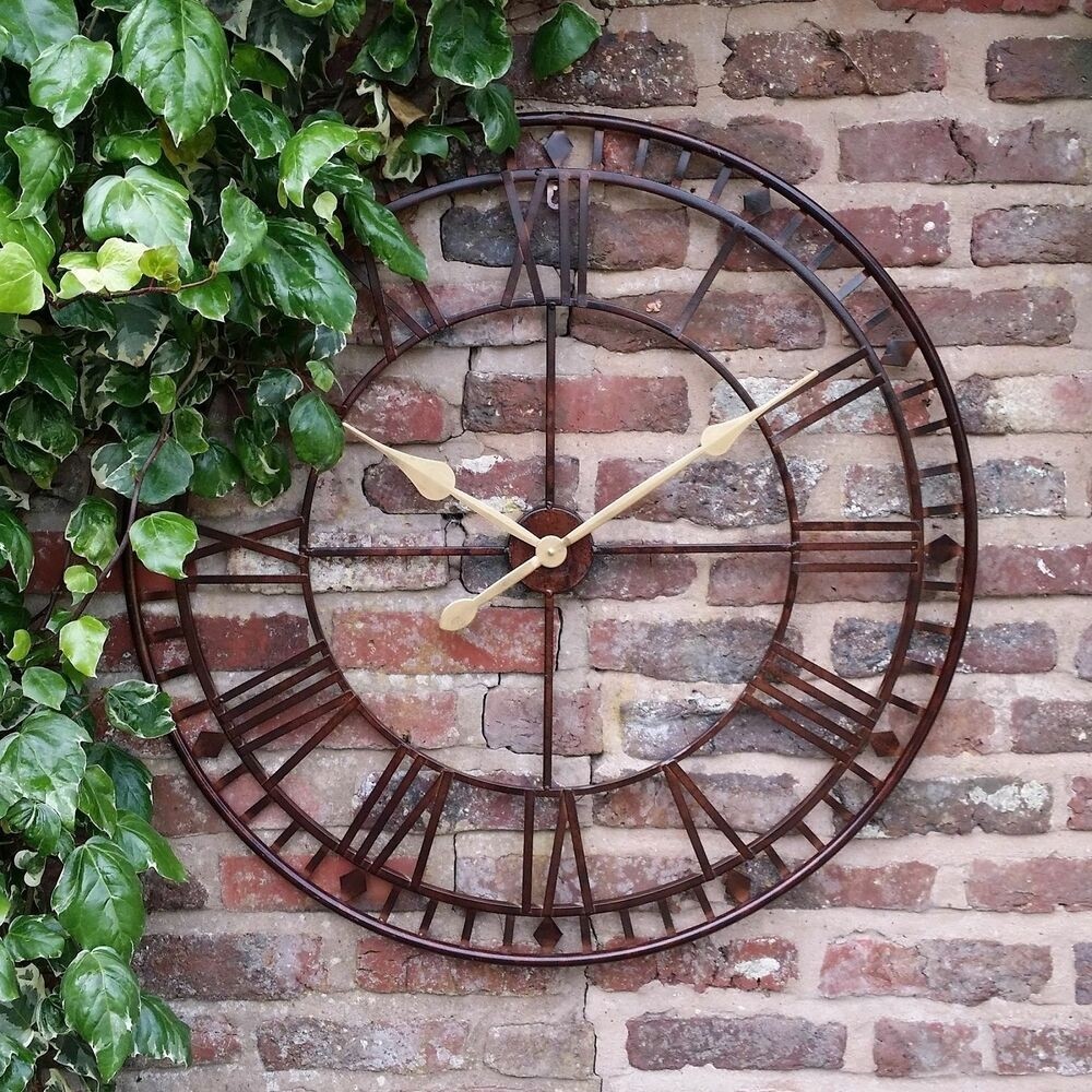 Large outdoor garden wall clock big roman numerals giant 1