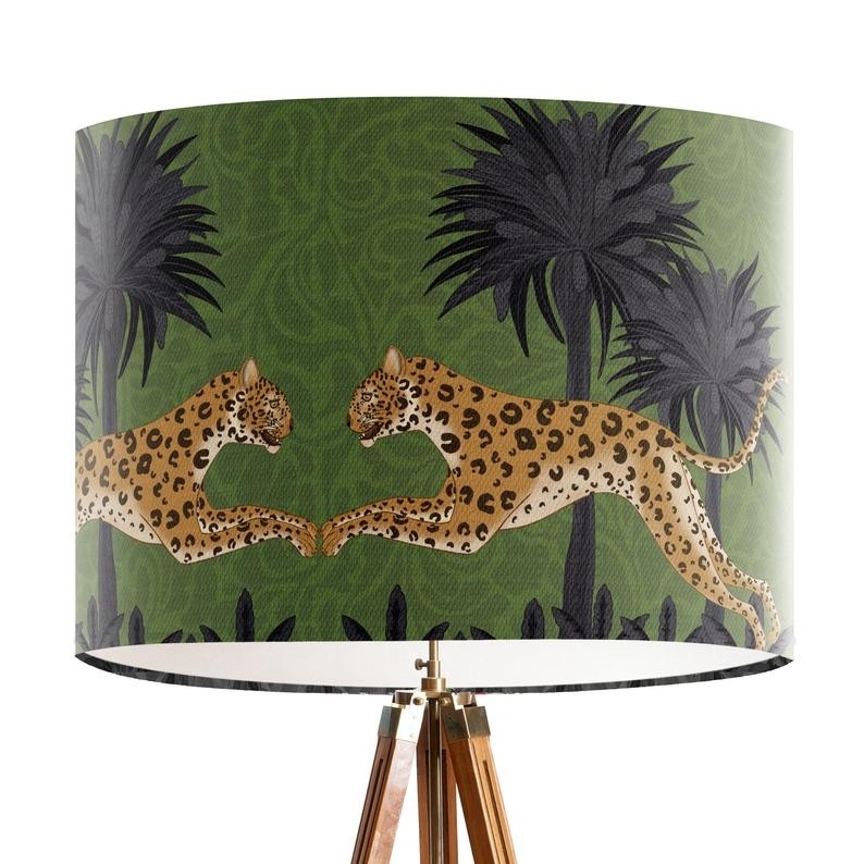 Leopard print shade floor lampshade animal table lamp