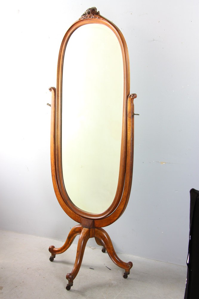Lot detail antique mahogany cheval dressing mirror