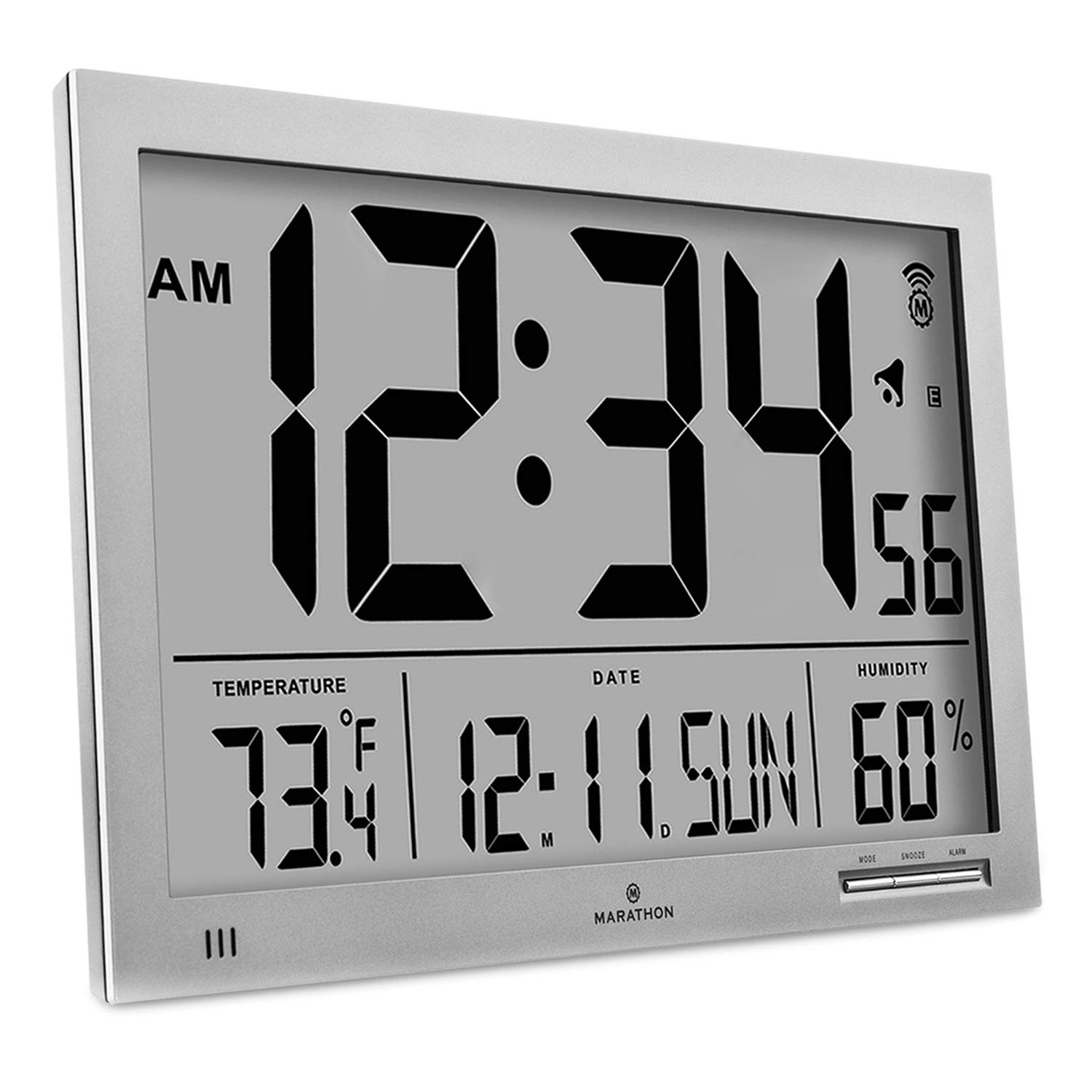 Marathon cl030062gg slim jumbo atomic digital wall clock