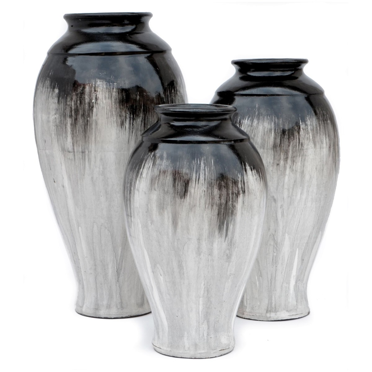 Margarita black white vases set of 3