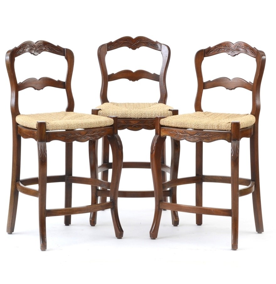 Marie albert french country woven rush seat counter stools 3