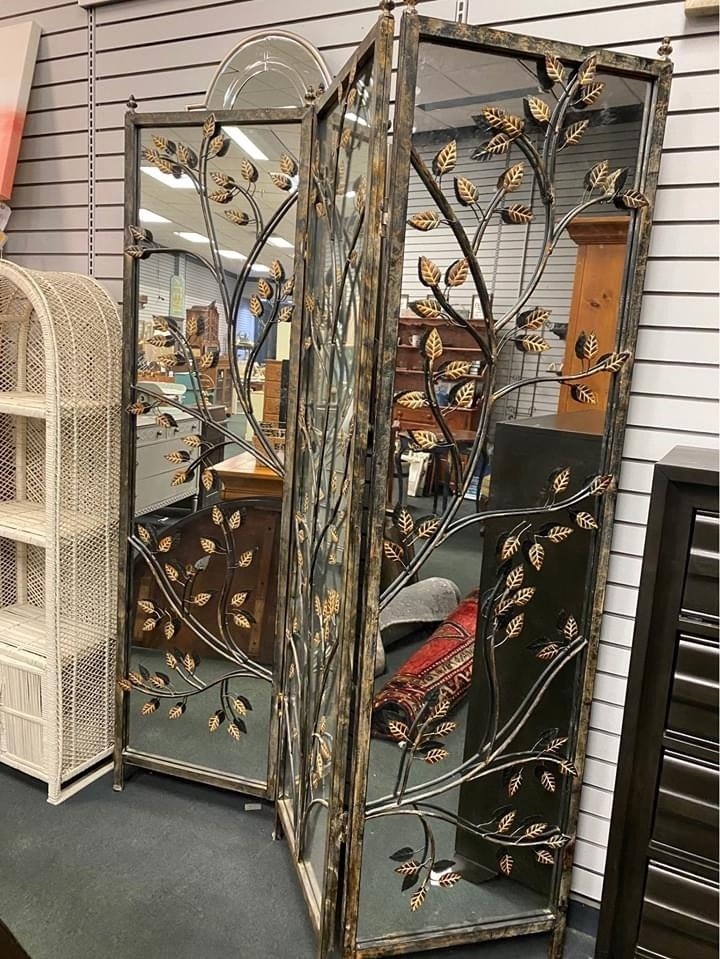 Mirrored screen divider heirloom home