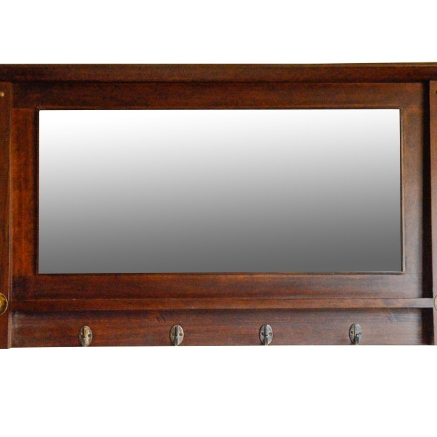 Mission style wall mirror coat rack ebth