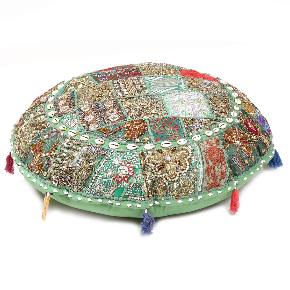 Oussum round floor cushion cover cotton patchwork bohemian
