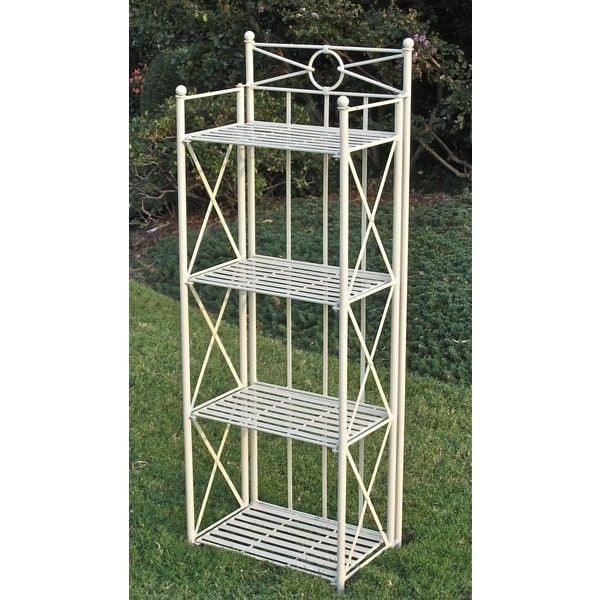 Outdoor bakers rack narrow with shelves 1