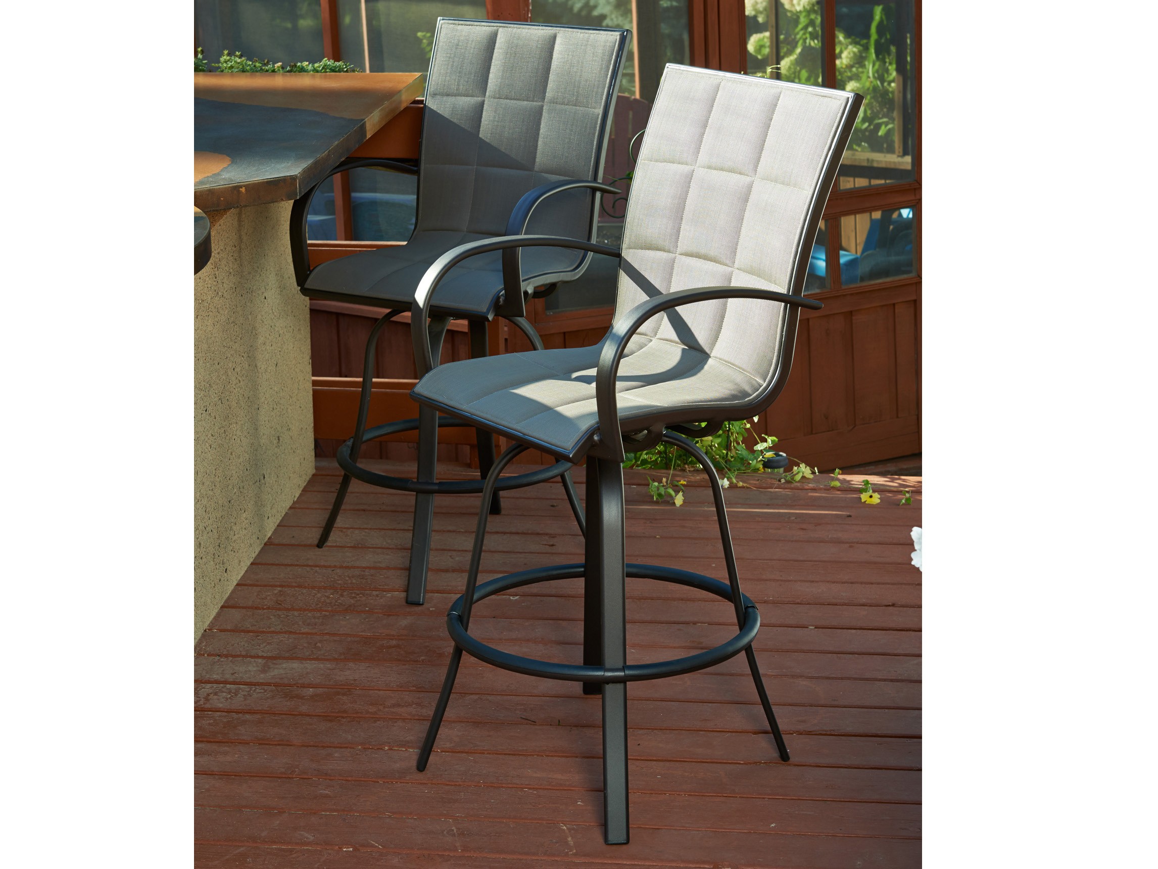 Outdoor greatroom empire aluminum swivel bar stool set of