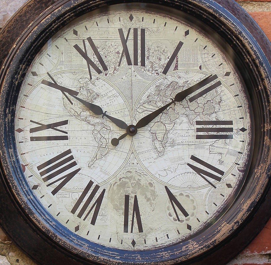 Outdoor vintage wall clock by blackdown lifestyle