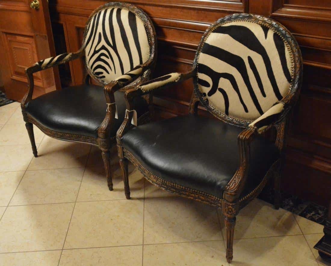Pair of louis xvi style arm chairs