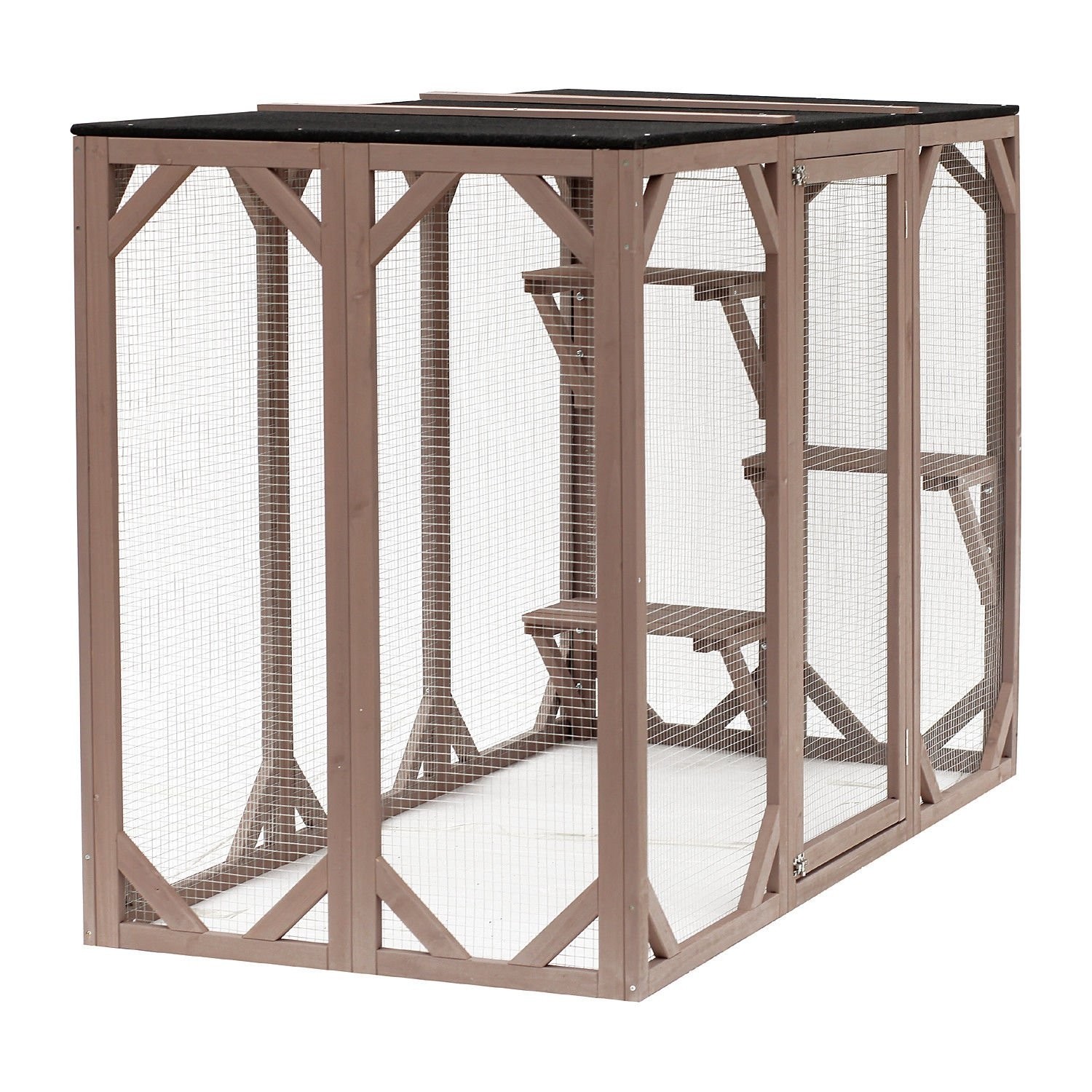 Pawhut 71 x 32 x 44 large wooden outdoor cat