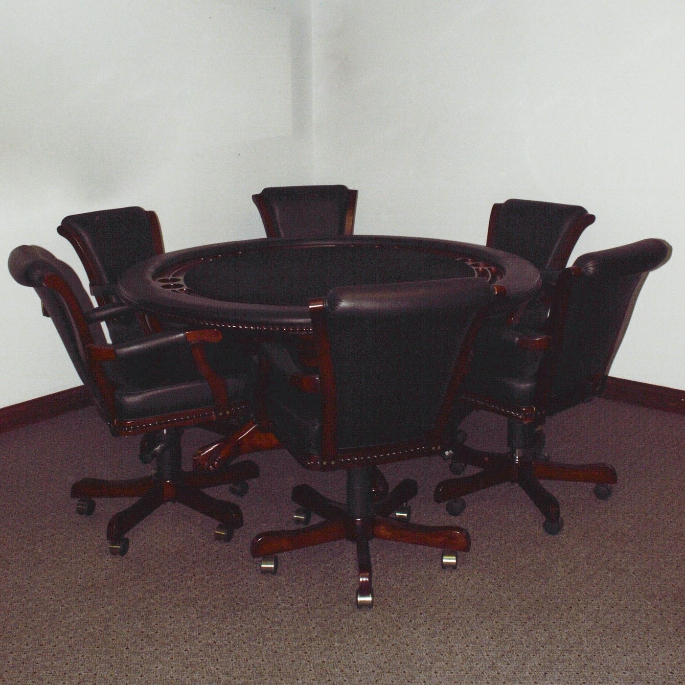 Poker table with six arm chairs ebth