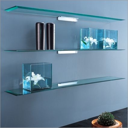 Pretty looking glass wall shelves glass wall shelves