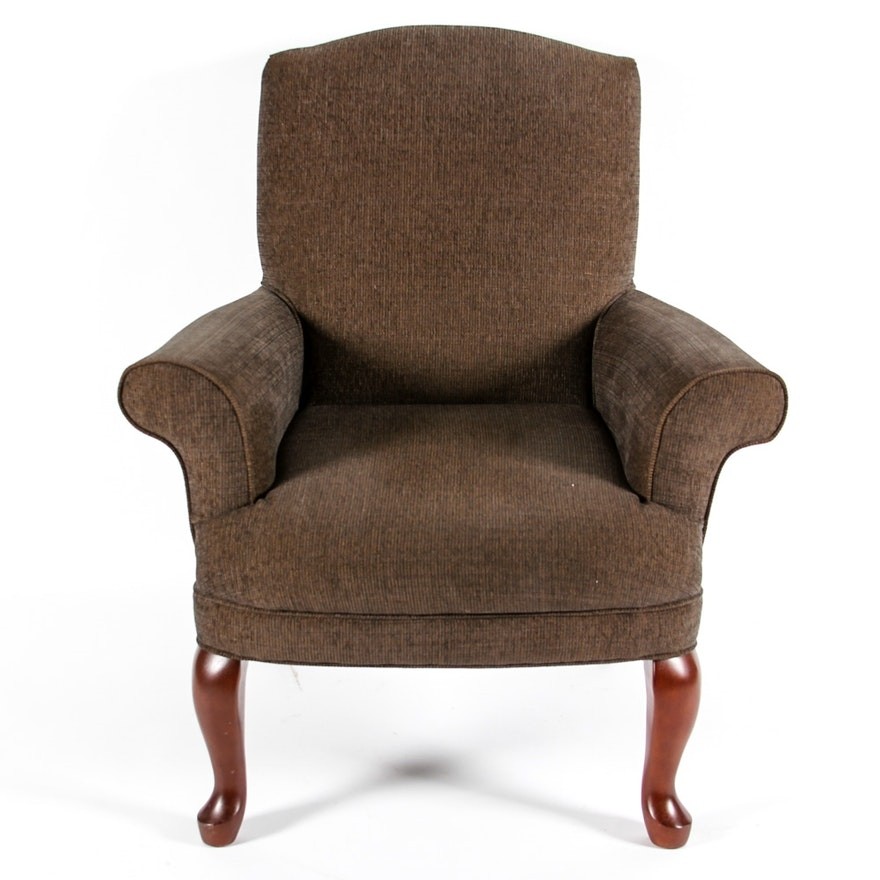 Queen anne style upholstered accent chair by best ebth