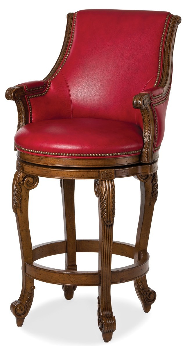 Ravishing red leather bar stool
