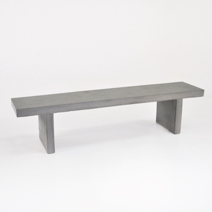 Raw concrete outdoor bench 74 garden dining seating 1