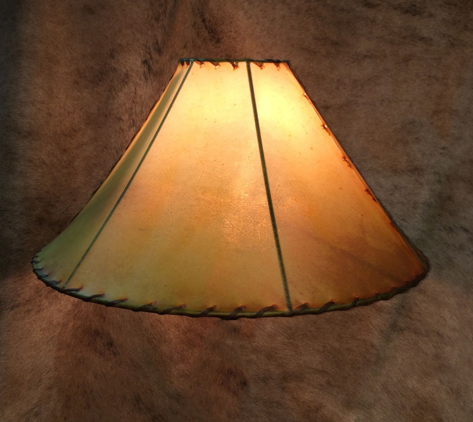 Rawhide buckskin lampshade 20 santa fe company okc