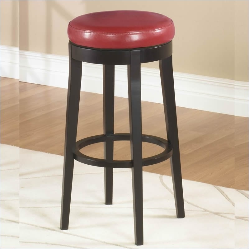 Red leather swivel bar stools home modern decors
