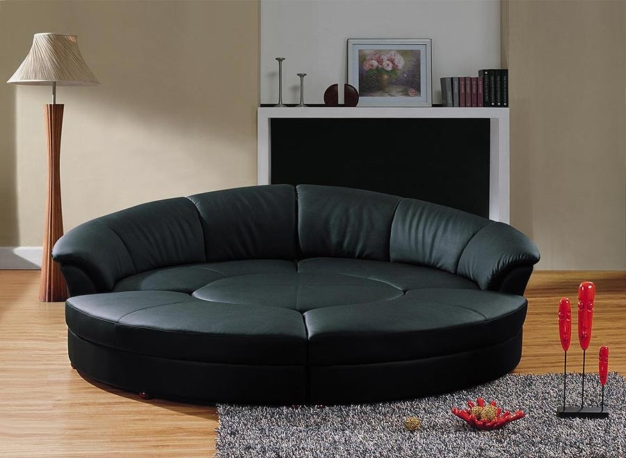 Round sofa sleeper 43 leather sectionals