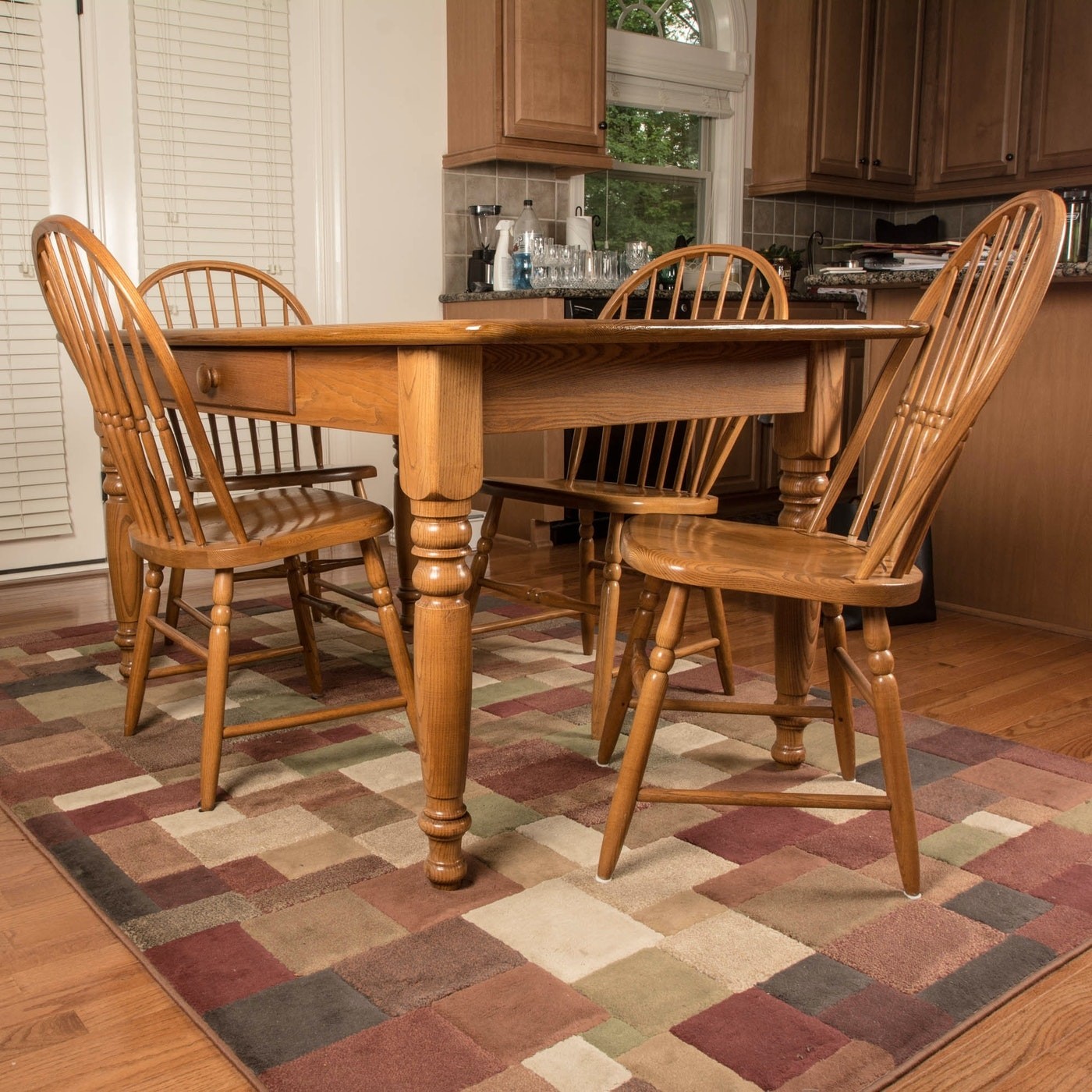 S bent bros oak farmhouse style dining room table and