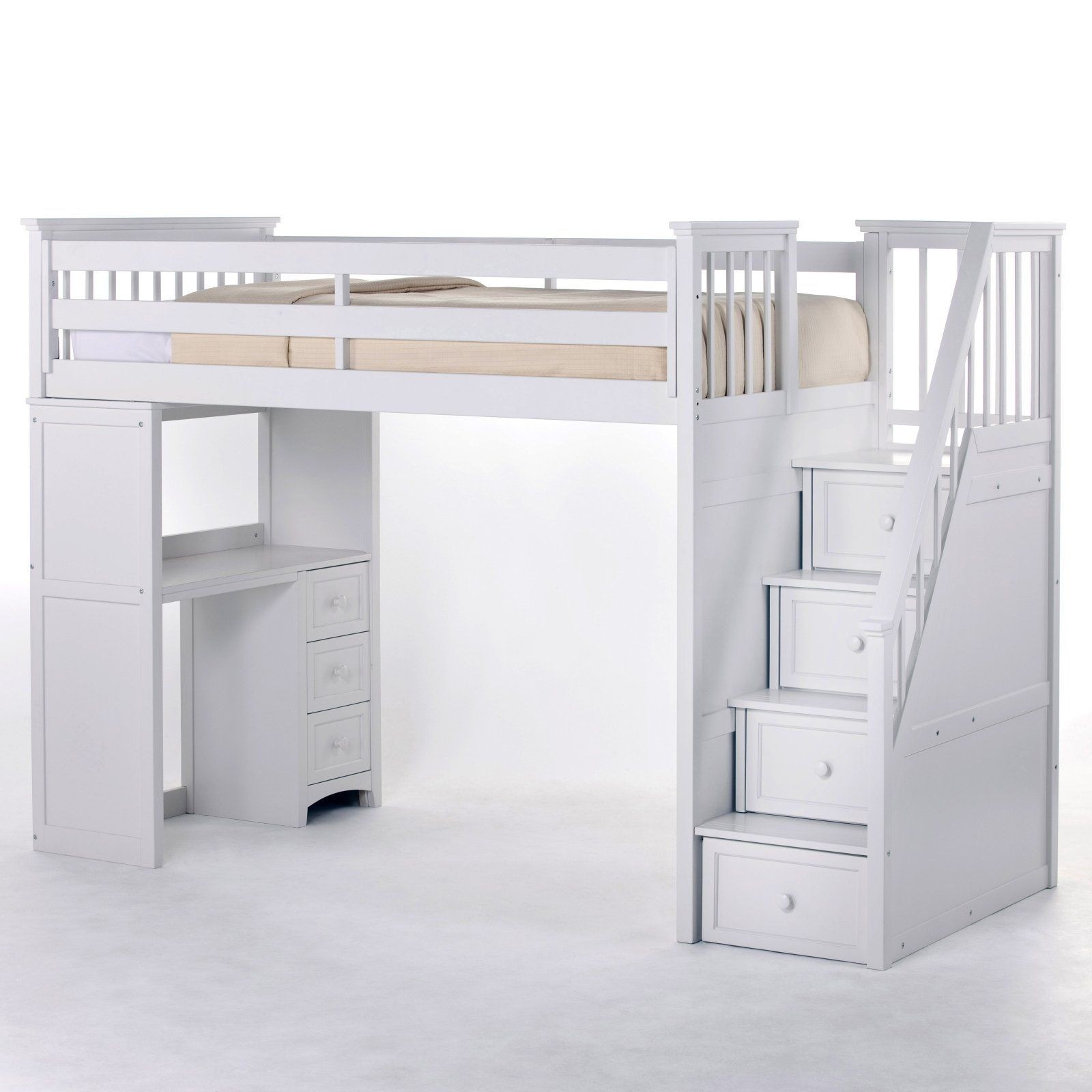 Schoolhouse stairway loft bed white loft beds at