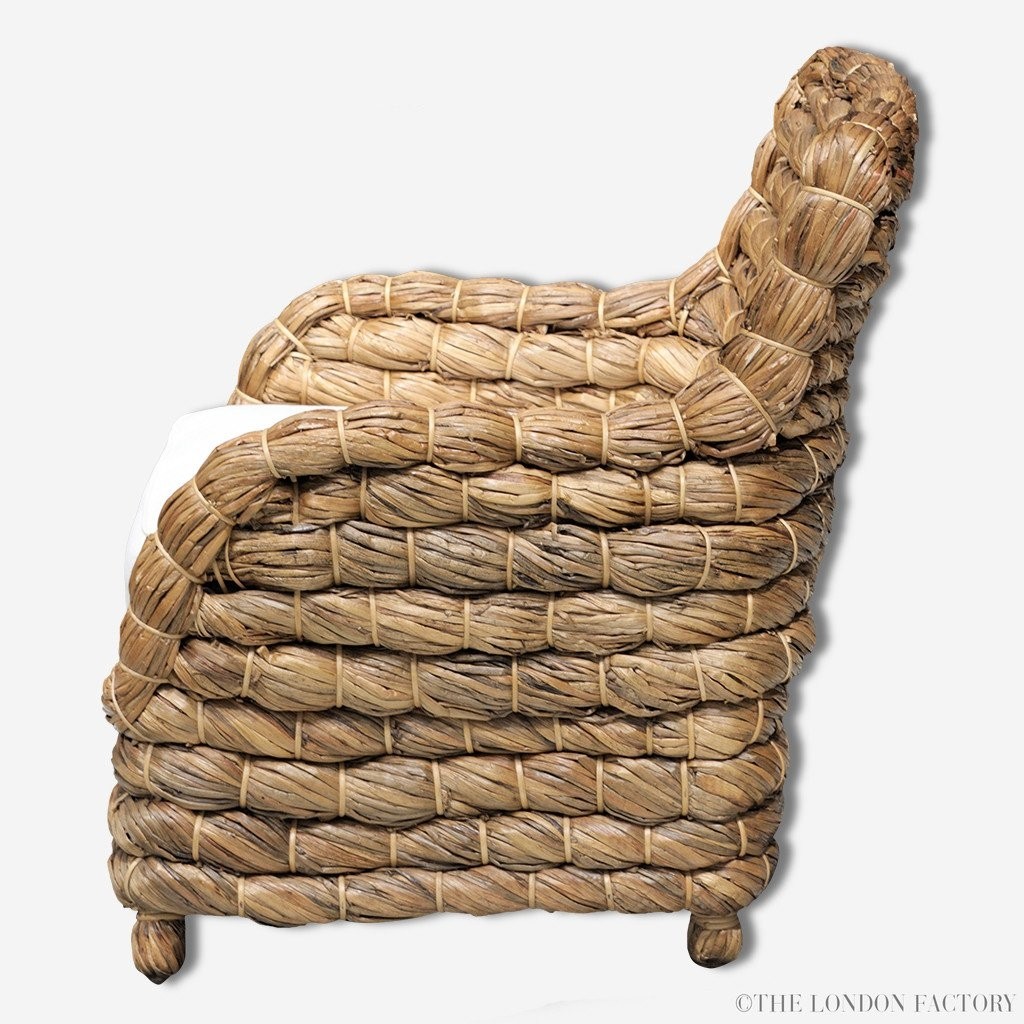 Seagrass wicker banana leaf occasional arm chair the 1