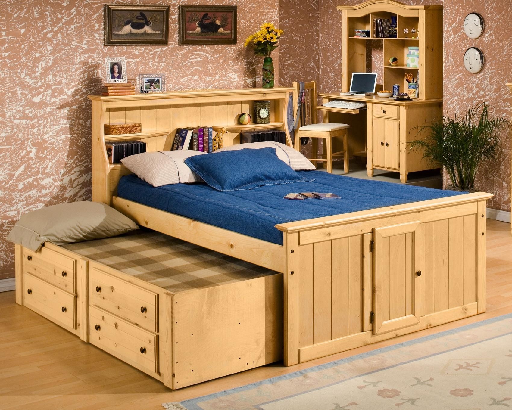 Sedona full bookcase bed with trundle sadlers home