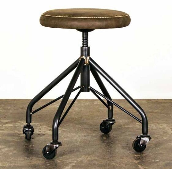 Set of 2 18 h counter stool 4 legs industrial