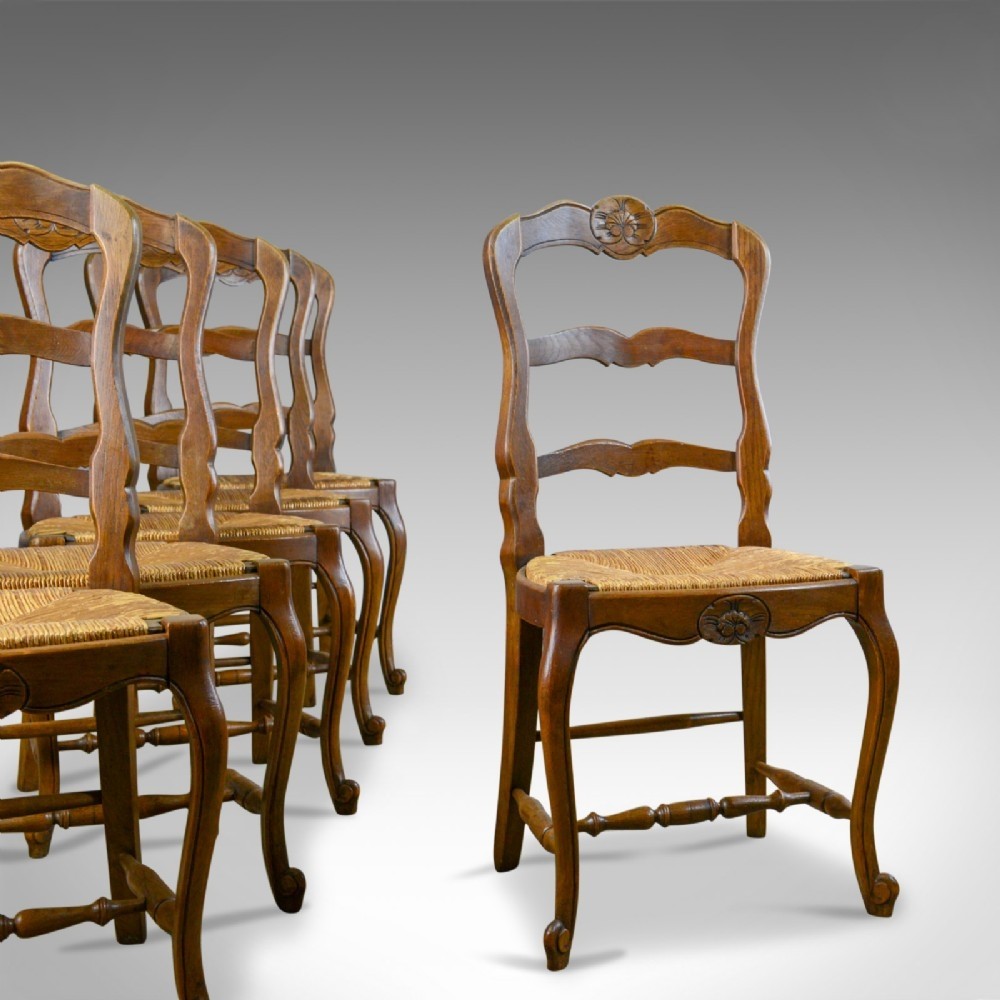 Set of six antique kitchen chairs french country dining