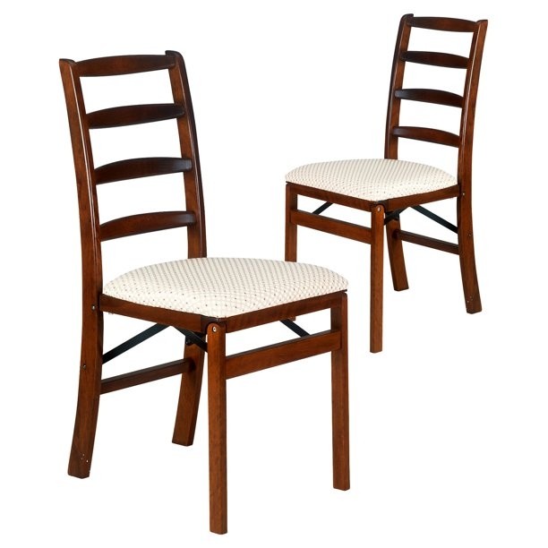 Stakmore shaker ladderback upholstered folding chair set
