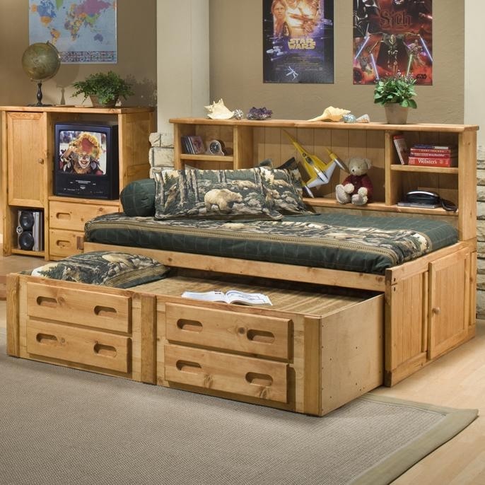 Trendwood bunkhouse twin cheyenne bookcase bed with