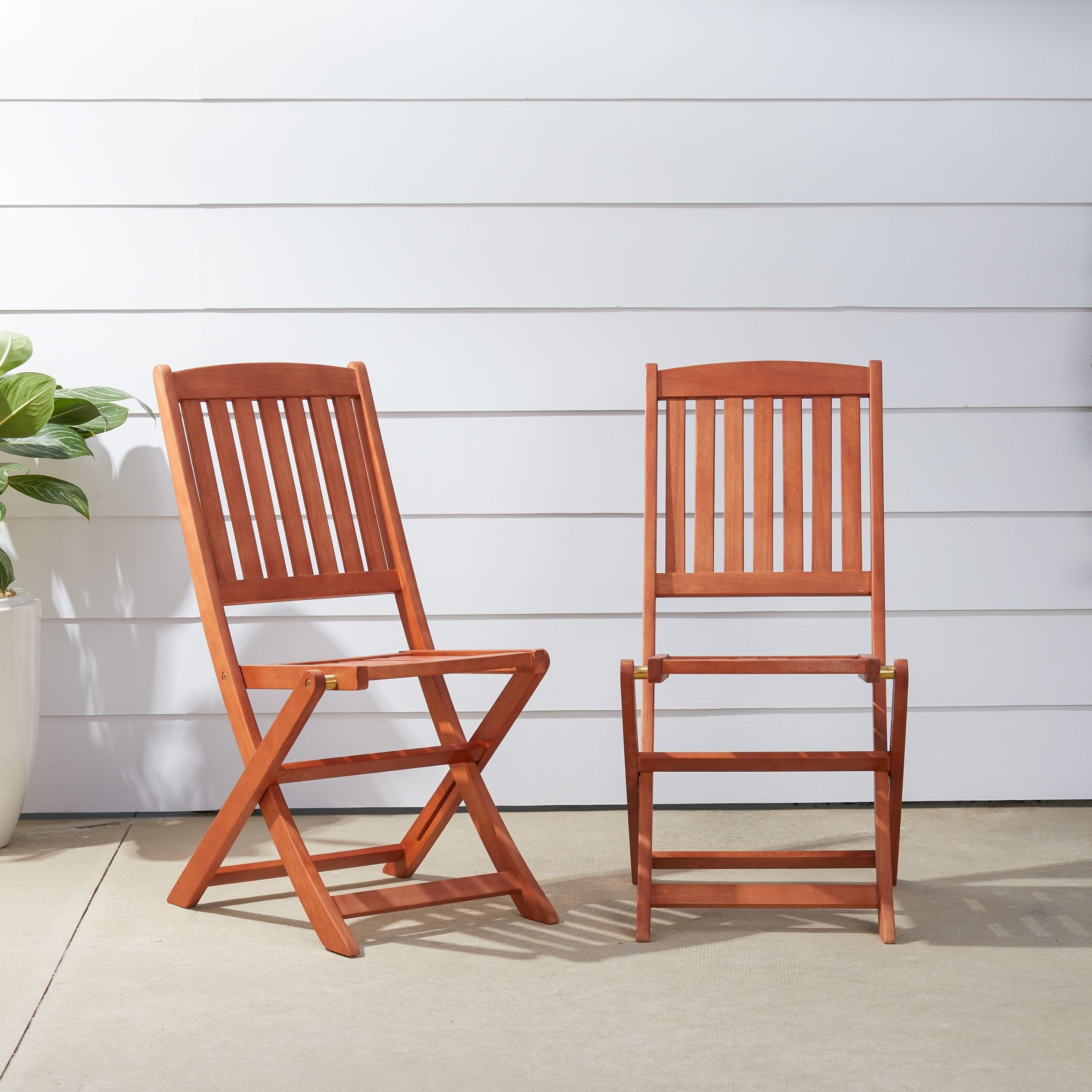 Vifah outdoor wood folding bistro chairs set of 2