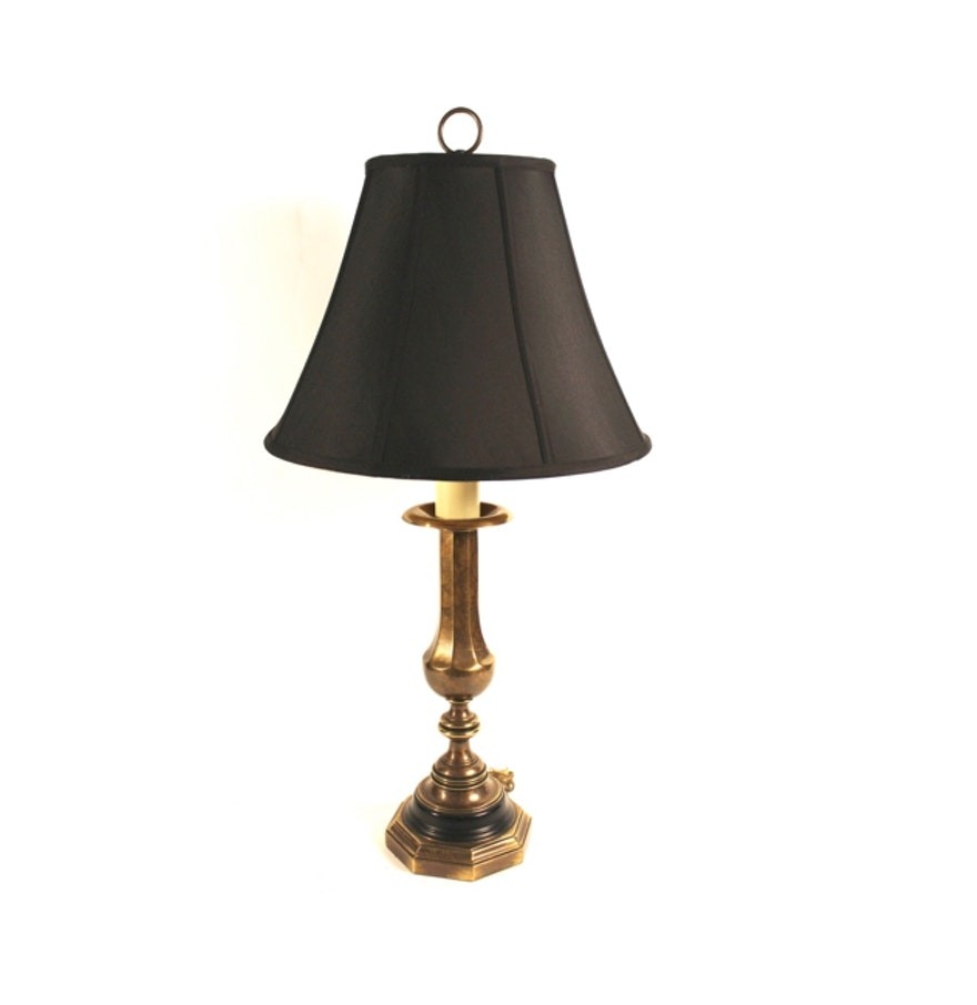 Vintage brass candlestick table lamp ebth