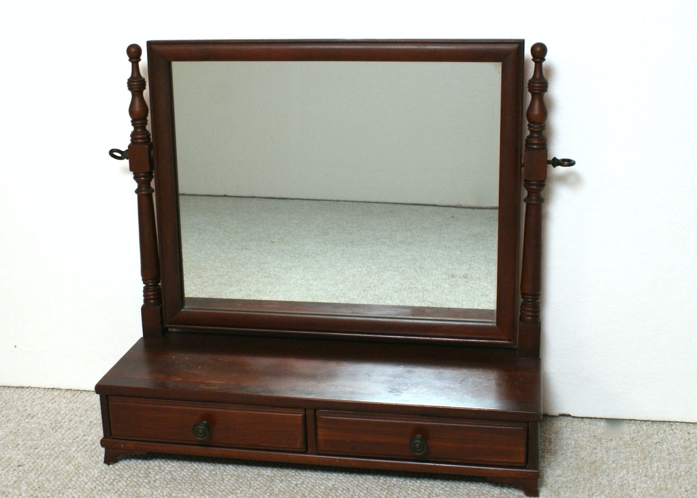 Vintage shaving mirror with two drawers ebth 1
