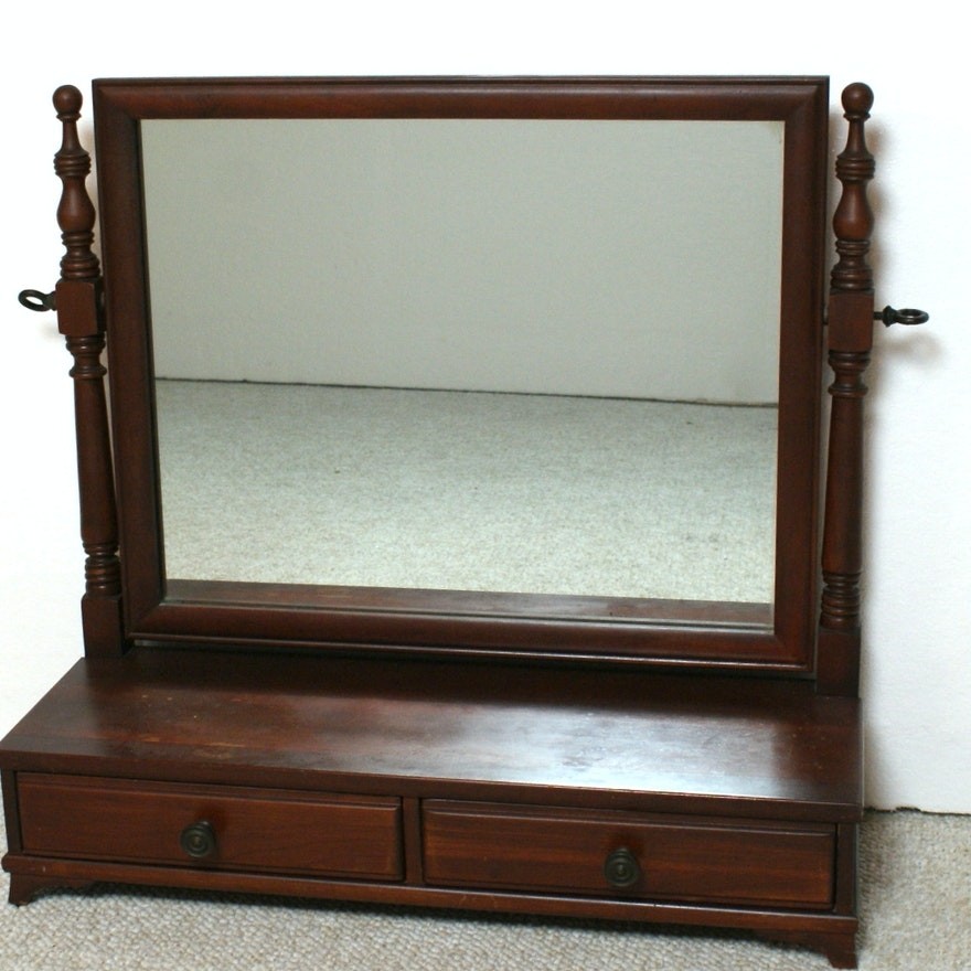 Vintage shaving mirror with two drawers ebth
