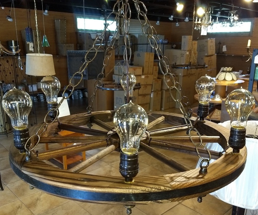 Wagon wheel chandelier swag lamp lamp shade pro 7