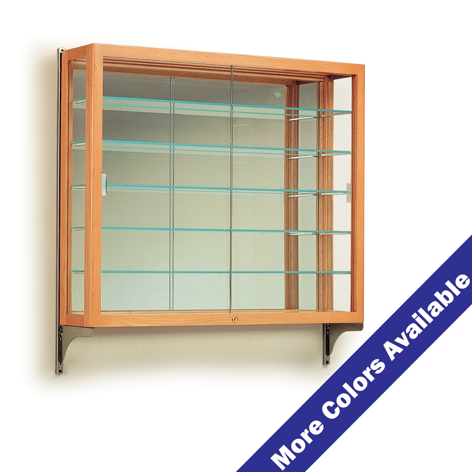 Wall mount 5 shelf display case with mirrored back buy