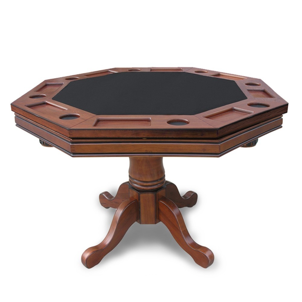 Walnut kingston 3 in 1 poker table with 4 chairs