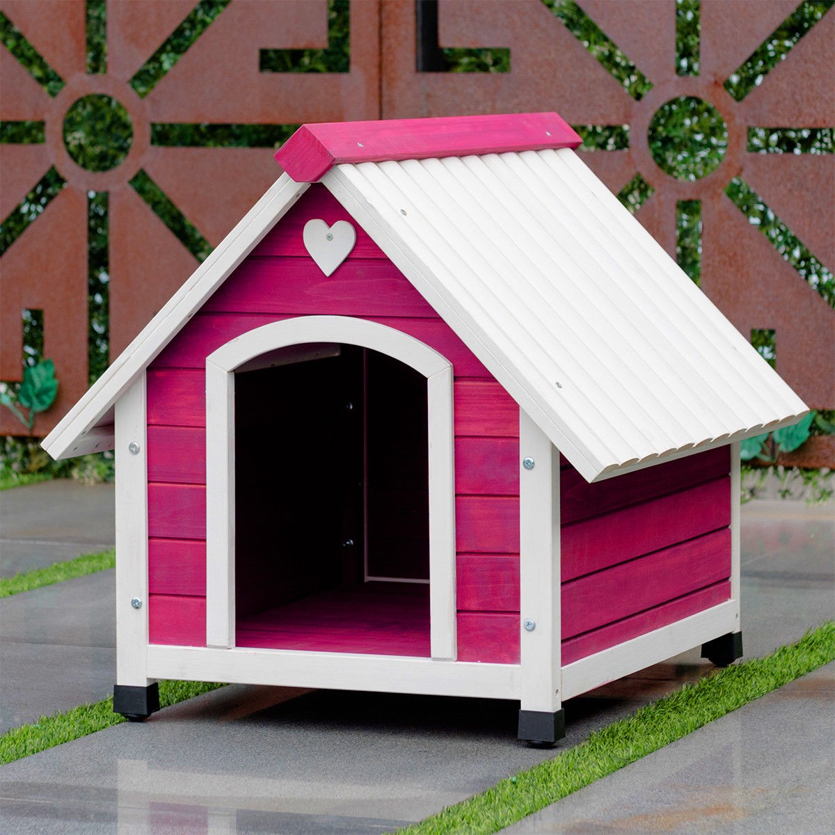Wooden princess dog house large medium pet shelter 1