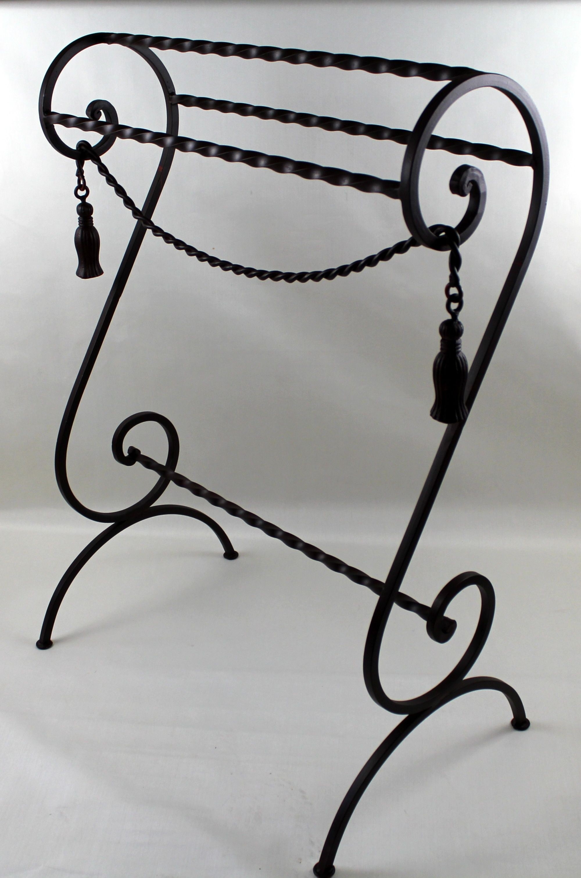 Wrought iron quilt towel rack scroll design wrought iron