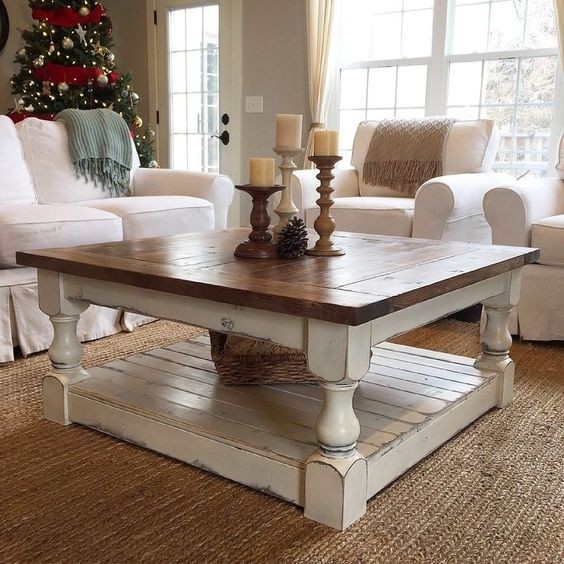 off white farmhouse coffee table