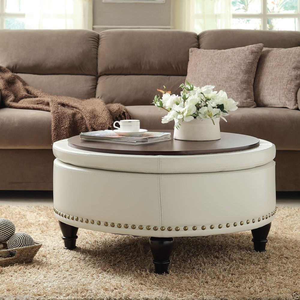 12 round tufted leather ottoman coffee table inspiration 5