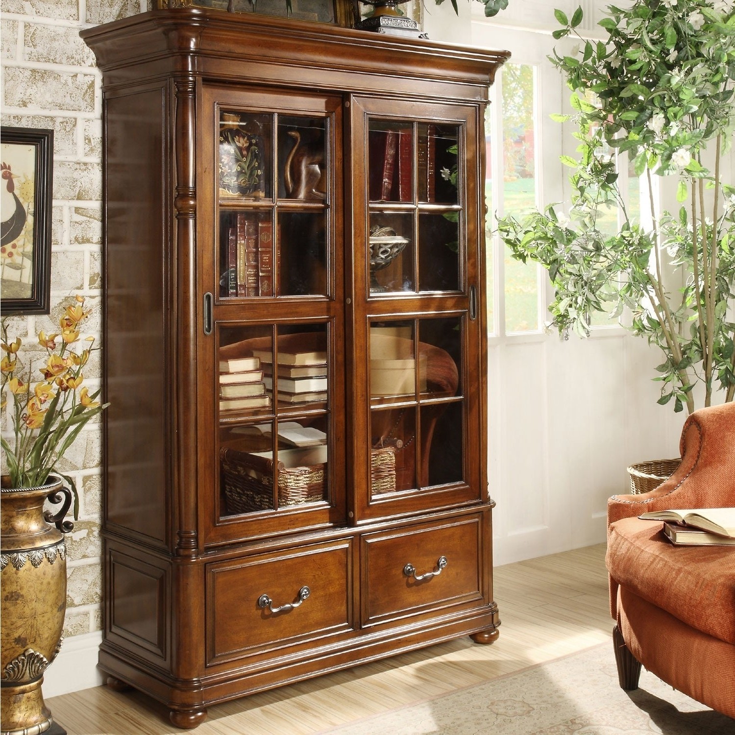 15 best collection of glass door bookcases