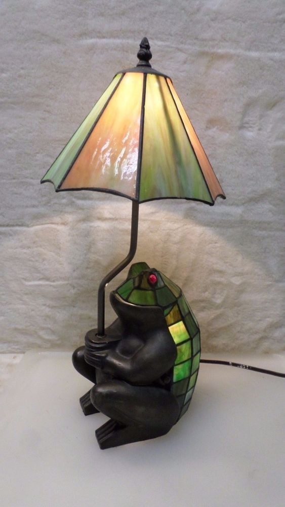 20 tall stained glass frog table lamp a3596 ebay