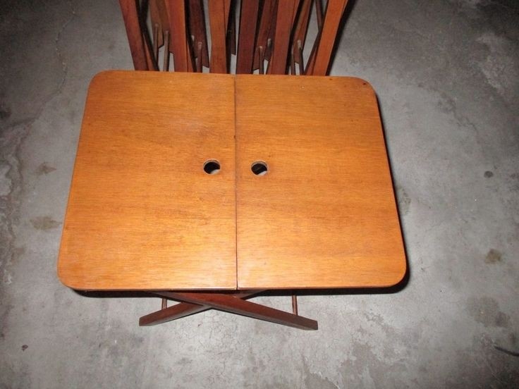 6 folding tv trays tables mid century modern kidney
