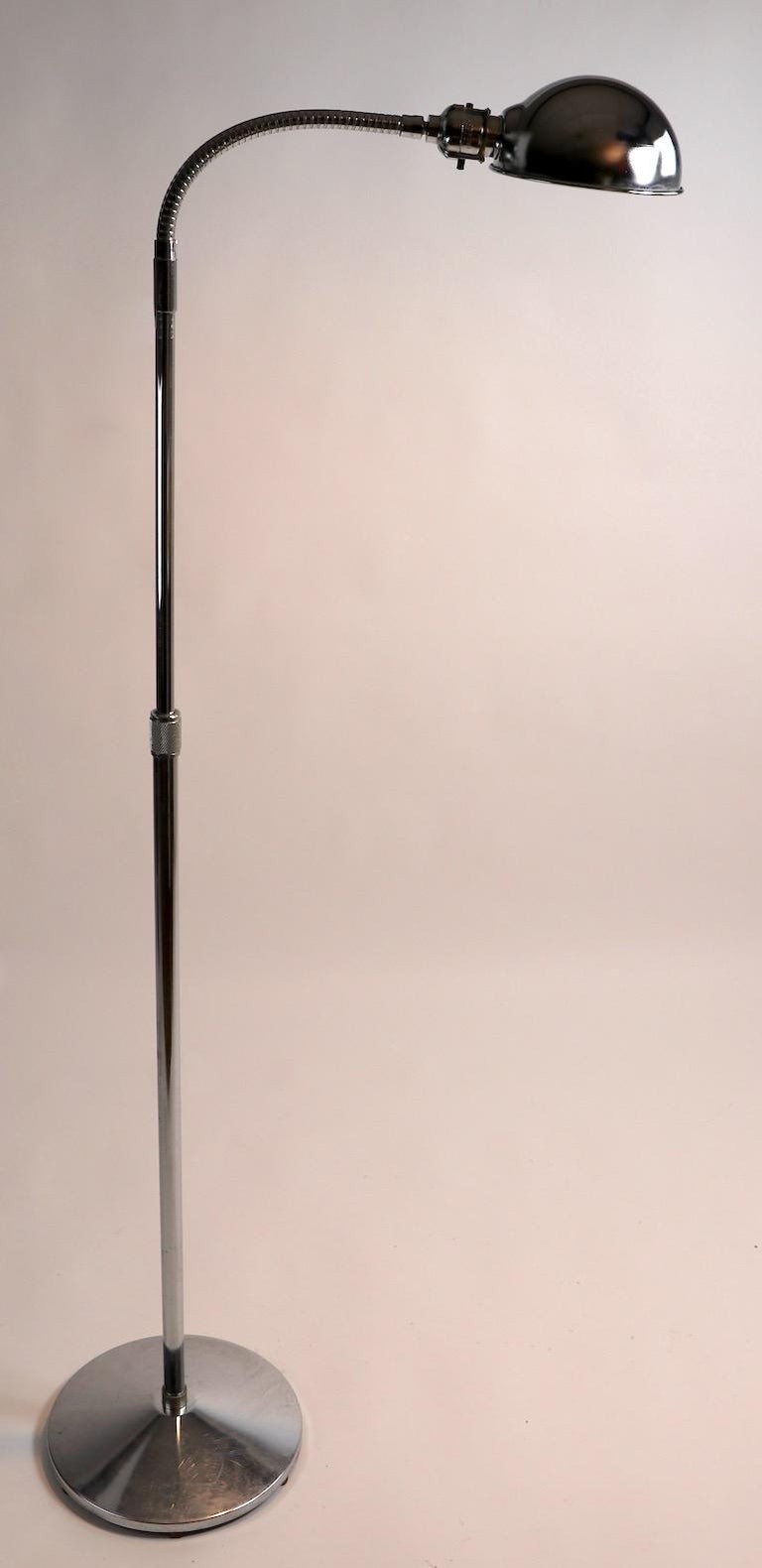 Adjustable chrome gooseneck floor lamp by ajusco at 1stdibs