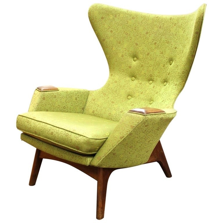 Adrian pearsall mid century modern high back wing chair at