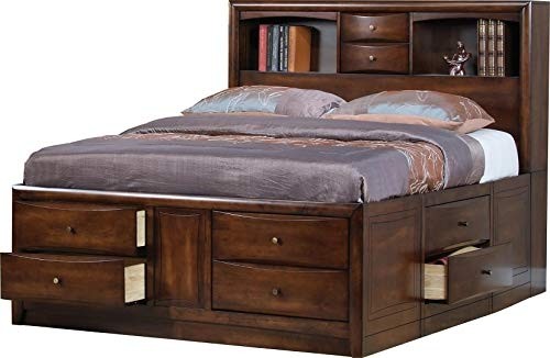 Amazon com hillary eastern king bookcase bed with