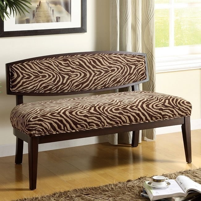 Animal print bench with backrest world imports furniture